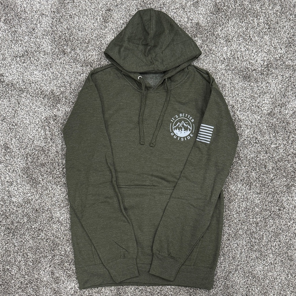 Green Logo Hoodie ~ Unisex Size Medium
